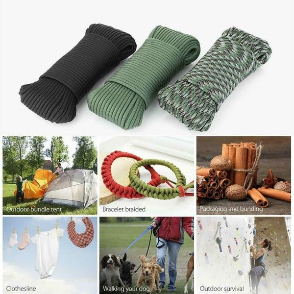 550 paracord parachute cord lanyard tent rope guyline mil spec type iii 7 strand 100ft for outdoor hiking camping
550 paracord parachute cord lanyard tent rope guyline mil spec type iii 7 strand 100ft for outdoor hiking camping