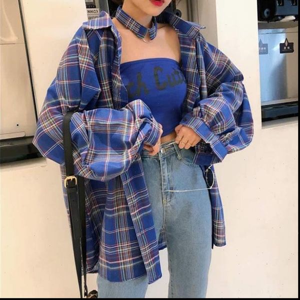 spring summer loose plaid blouses shirts with letter printed tube women new fashion casual long sleeve streetwear, White
spring summer loose plaid blouses shirts with letter printed tube women new fashion casual long sleeve streetwear, White
