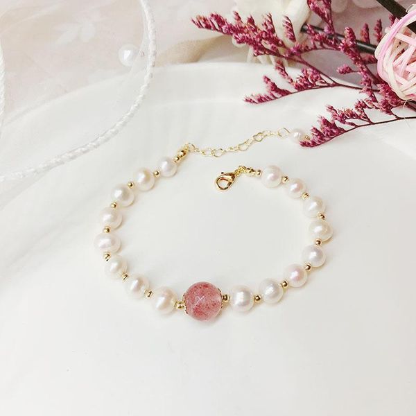 natural round bead bracelet women's simple fashion classic strawberry crystal bracelet new jewelry, Black
natural round bead bracelet women's simple fashion classic strawberry crystal bracelet new jewelry, Black
