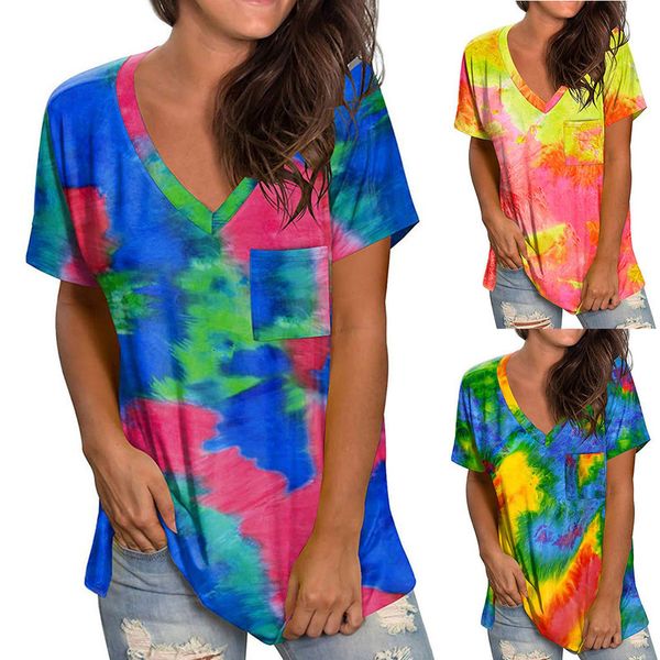 fashion women short mouwen v-neck tie-dye printed pocket summer loss trui t-shirt plus size camisas ropa mujer # p3, White
fashion women short mouwen v-neck tie-dye printed pocket summer loss trui t-shirt plus size camisas ropa mujer # p3, White