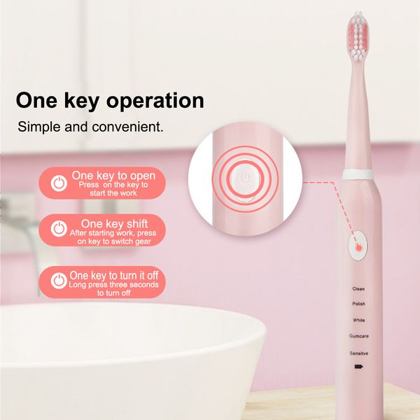 waterproof electric toothbrush +4 brush headstoothbrush high frequency timing toothbrush 5 modes oral care teeth whiten
waterproof electric toothbrush +4 brush headstoothbrush high frequency timing toothbrush 5 modes oral care teeth whiten
