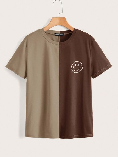 two tone cartoon graphic tee f7hp#, White
two tone cartoon graphic tee f7hp#, White