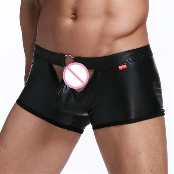 underpants fashion men boxers gay underwear pu leather mens boxer shorts man male men's hoop hollow out, Black;white
underpants fashion men boxers gay underwear pu leather mens boxer shorts man male men's hoop hollow out, Black;white