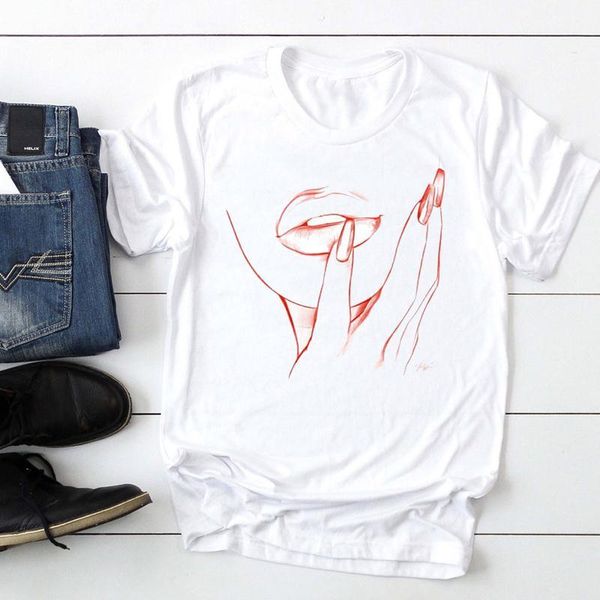 women's t-shirt women printing fingernail cute 2021 fashion cartoon summer graphic t lady print tee female tshirts clothes, White
women's t-shirt women printing fingernail cute 2021 fashion cartoon summer graphic t lady print tee female tshirts clothes, White