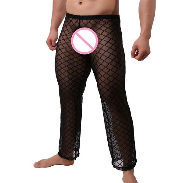 men long johns long pants underwear full length mesh transparent sleepwear nightwear pants trousers johns, Black;brown
men long johns long pants underwear full length mesh transparent sleepwear nightwear pants trousers johns, Black;brown