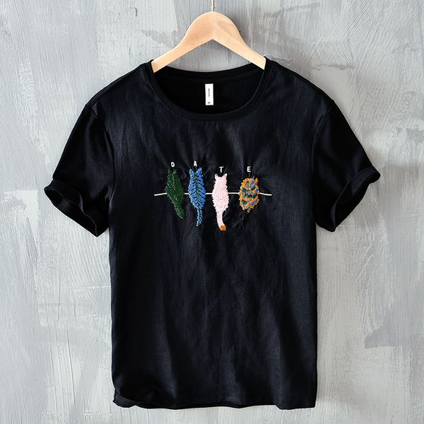 2021 new bordado vero preto masculina marca de linho camisa para homem casual o-pescoo t camisas masculinas moda camiseta kjw6, White
2021 new bordado vero preto masculina marca de linho camisa para homem casual o-pescoo t camisas masculinas moda camiseta kjw6, White