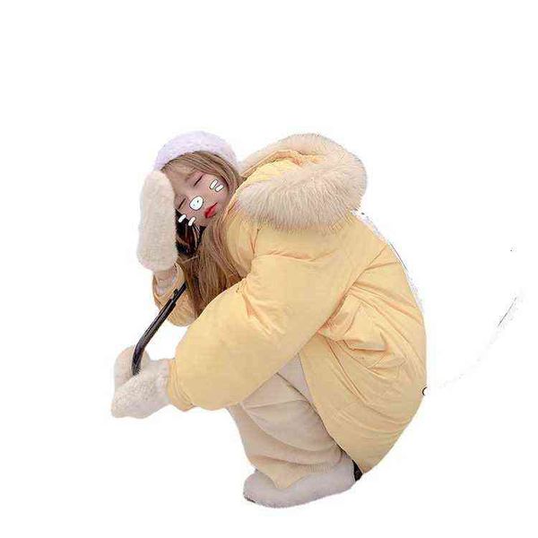 down cotton et women's middle and long 2021 korean loose winter big wool collar student bread, Black
down cotton et women's middle and long 2021 korean loose winter big wool collar student bread, Black