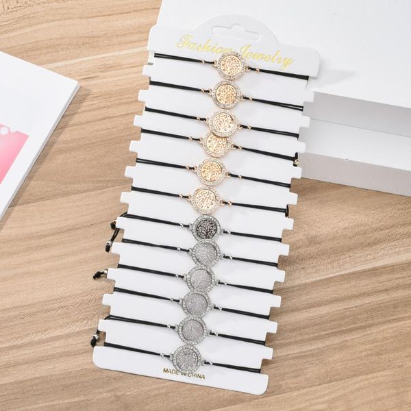 charm bracelets classic tree of life black braid gift women adjustable handmade crystal chain luck alloy bracelet jewelry 12pc/set, Golden;silver
charm bracelets classic tree of life black braid gift women adjustable handmade crystal chain luck alloy bracelet jewelry 12pc/set, Golden;silver