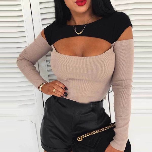 women hollow out t-shirt knitted o neck patchwork long sleeve tee shirts ladies knit slim fit spring female blusas d30 210302, White
women hollow out t-shirt knitted o neck patchwork long sleeve tee shirts ladies knit slim fit spring female blusas d30 210302, White