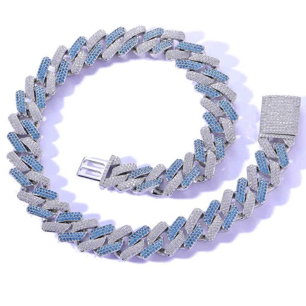 hip hop necklace blue white zircon 20mm box buckle miami heavy industry cuba chain hip men's, Black
hip hop necklace blue white zircon 20mm box buckle miami heavy industry cuba chain hip men's, Black