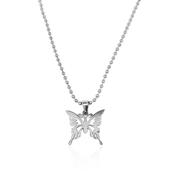 pendant necklaces punk hip hop hollow out butterfly necklace stainless steel women's round bead chain jewelry girl party accessories, Silver
pendant necklaces punk hip hop hollow out butterfly necklace stainless steel women's round bead chain jewelry girl party accessories, Silver
