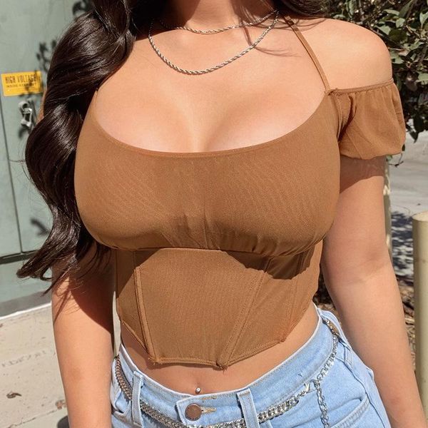 women's t-shirt summer style fashion 2021 short sleeve slash neck brown black solid casual high street women, White
women's t-shirt summer style fashion 2021 short sleeve slash neck brown black solid casual high street women, White