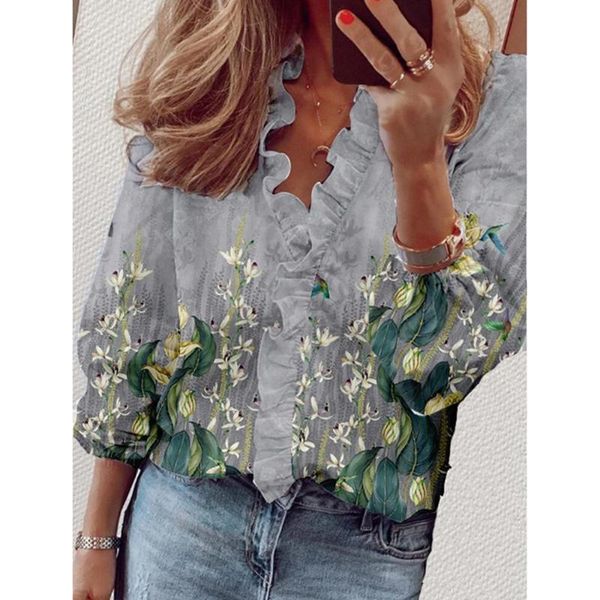 women's blouses & shirts 2021 spring vintage floral printing solid shirt blouse elegant casual ruffle collar office ladies plus size 3x, White
women's blouses & shirts 2021 spring vintage floral printing solid shirt blouse elegant casual ruffle collar office ladies plus size 3x, White