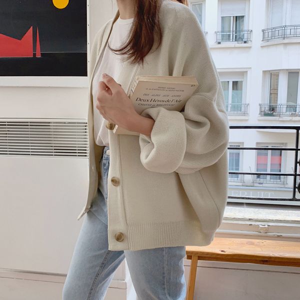 cardigans new 2021 autumn winter womens sweaters plus size v-neck buttons oversize fashionable korean lady knitwears, White;black
cardigans new 2021 autumn winter womens sweaters plus size v-neck buttons oversize fashionable korean lady knitwears, White;black