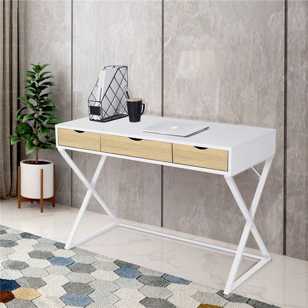 US Warehouse Three drawer X - shaped Leg Design Home Computer Desk White Color Book Computer Desk Tabel LS802142380-01
US Warehouse Three drawer X - shaped Leg Design Home Computer Desk White Color Book Computer Desk Tabel LS802142380-01