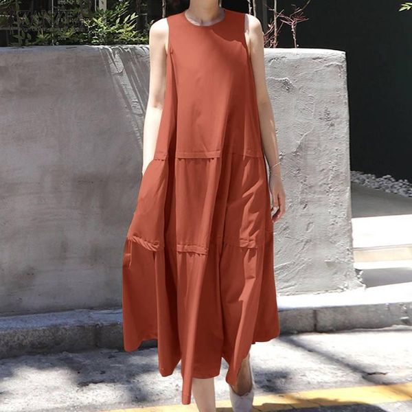 casual dresses zanzea 2021 elegant solid ruffle dress women's summer sundress cuasul sleeveless maxi vestidos female o neck robe oversi, Black;gray
casual dresses zanzea 2021 elegant solid ruffle dress women's summer sundress cuasul sleeveless maxi vestidos female o neck robe oversi, Black;gray