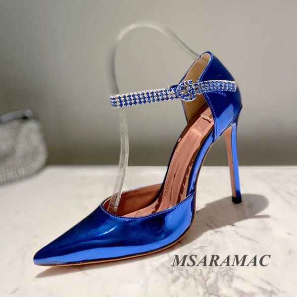 sandals summer blue metallic leather snkle crystal strap high-heeled silk pointed toe woman party shoes nightclub, Black
sandals summer blue metallic leather snkle crystal strap high-heeled silk pointed toe woman party shoes nightclub, Black