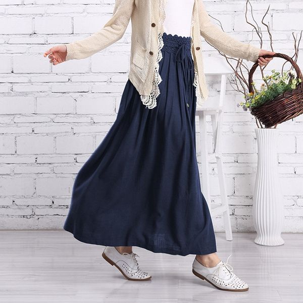 2021 new original design spring and summer blue pure cotton linen pleated women stretch waist long skirts womens skirt saia avft, Black
2021 new original design spring and summer blue pure cotton linen pleated women stretch waist long skirts womens skirt saia avft, Black