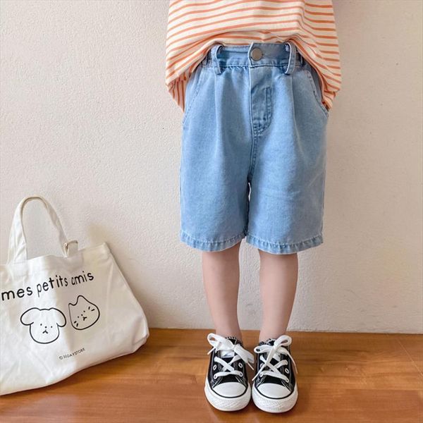 boys summer solid color thin cotton denim knee length pants children cool all match short jeans, Blue
boys summer solid color thin cotton denim knee length pants children cool all match short jeans, Blue