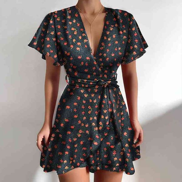 summer women fashion printed v-neck dress short sleeve ruffled belt wrapped slim mini dress elegant party vestido mujer, Black;gray
summer women fashion printed v-neck dress short sleeve ruffled belt wrapped slim mini dress elegant party vestido mujer, Black;gray