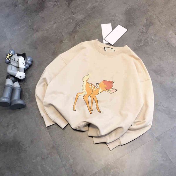 2022 factory wholesale new model fawn letter printed round neck sweater women's spring and autumn large loose casual couple bottoms, Black
2022 factory wholesale new model fawn letter printed round neck sweater women's spring and autumn large loose casual couple bottoms, Black