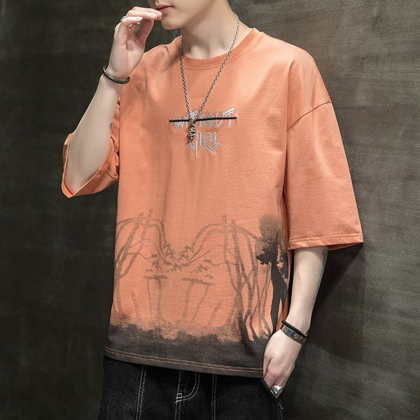 cake 2021 new summer quarter short loose t-shirt half sleeve fashion men's 918, White;black
cake 2021 new summer quarter short loose t-shirt half sleeve fashion men's 918, White;black