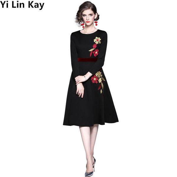 casual dresses women embroidery vintage dress black elegant bodycon party long sleeve spring autumn vestidos, Black;gray
casual dresses women embroidery vintage dress black elegant bodycon party long sleeve spring autumn vestidos, Black;gray