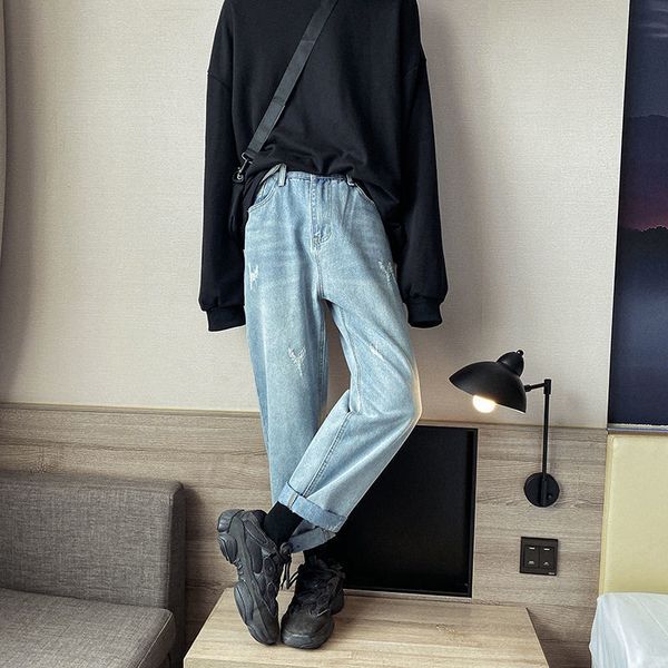 2021 spring summer wide-leg men's fashion retro casual jeans men streetwear hip-hop ripped denim trousers mens g7ty, Blue
2021 spring summer wide-leg men's fashion retro casual jeans men streetwear hip-hop ripped denim trousers mens g7ty, Blue