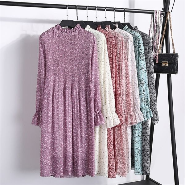 women two layers chiffon pleated dress spring summer female vintage elegant long sleeve loose casual office lady dress 210309, Black;gray
women two layers chiffon pleated dress spring summer female vintage elegant long sleeve loose casual office lady dress 210309, Black;gray