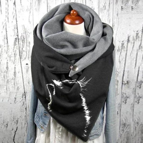 scarves fashion cat printing scarf women button wrap casual warmer ladias warm winter shawls bufanda para mujer, Blue;gray
scarves fashion cat printing scarf women button wrap casual warmer ladias warm winter shawls bufanda para mujer, Blue;gray