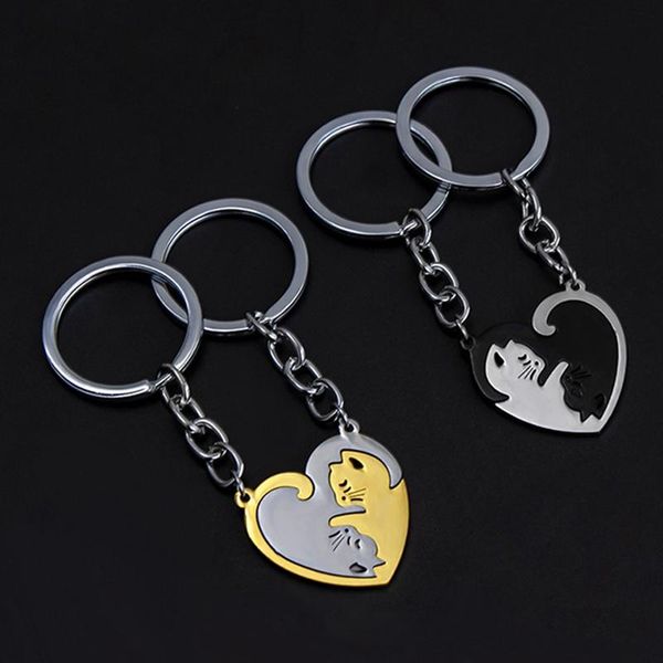 keychains 2021 animal pendant black white cat keychain simple friendship gift heart shape gold cute couple jewelry, Silver
keychains 2021 animal pendant black white cat keychain simple friendship gift heart shape gold cute couple jewelry, Silver