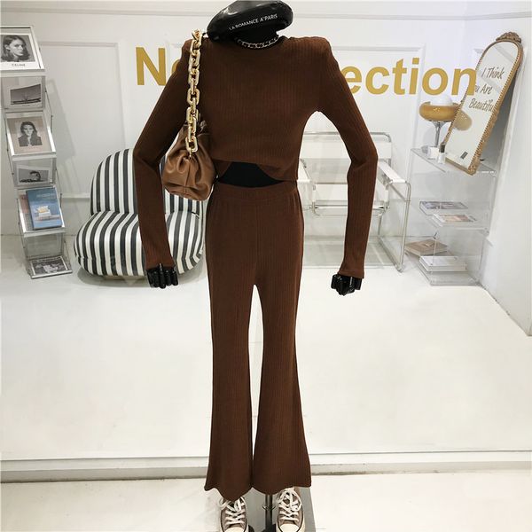 of two spring pieces short female + high leisure waist wide micro trumpet pants d9f6, White
of two spring pieces short female + high leisure waist wide micro trumpet pants d9f6, White