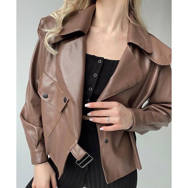 floy fashion turn down collar pu jackets women elegant pockets short coats women casual solid loose buttons jackets ladies, Black;brown
floy fashion turn down collar pu jackets women elegant pockets short coats women casual solid loose buttons jackets ladies, Black;brown
