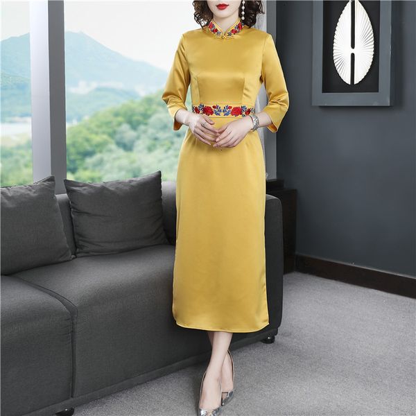 casual dresses dress brand chinese spring summer women floral embroidery 3/4 sleeve midi party yellow wine red dress ves 7lnx, Black;gray
casual dresses dress brand chinese spring summer women floral embroidery 3/4 sleeve midi party yellow wine red dress ves 7lnx, Black;gray