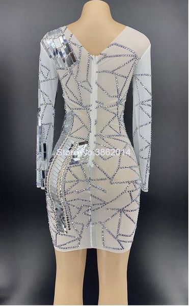 sparkly rhinestones silver sequined dress mesh see through dress women party birthday celebrate dress singer dance costume, Black;red
sparkly rhinestones silver sequined dress mesh see through dress women party birthday celebrate dress singer dance costume, Black;red