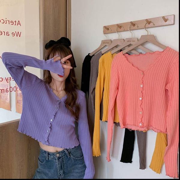 summer women v neck solid color casual ruched short sweaters lady knitting soft cardigan harajuku outwear for vintage female, White;black
summer women v neck solid color casual ruched short sweaters lady knitting soft cardigan harajuku outwear for vintage female, White;black