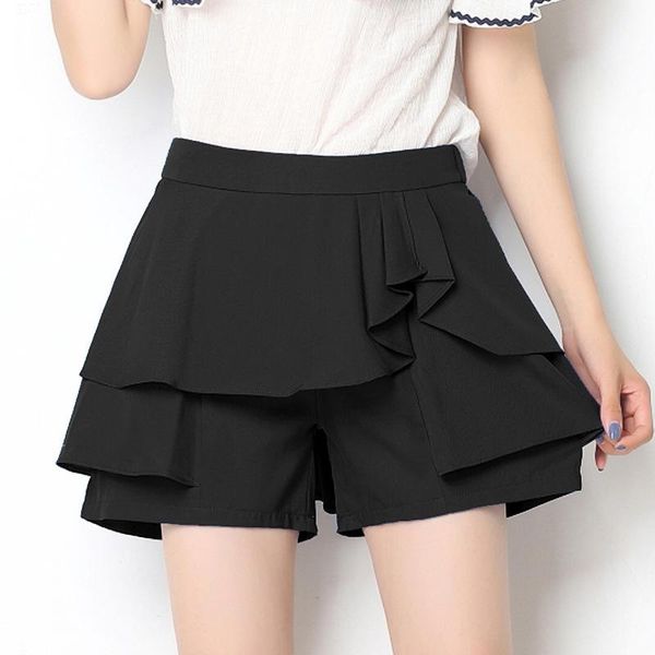 women's shorts chiffon summer women clothes loose ruffles casual short pants thin high waist shirts ta8803, White;black
women's shorts chiffon summer women clothes loose ruffles casual short pants thin high waist shirts ta8803, White;black