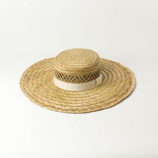 fashion big hat hand woven hollow straw in spring and summer, Blue;gray