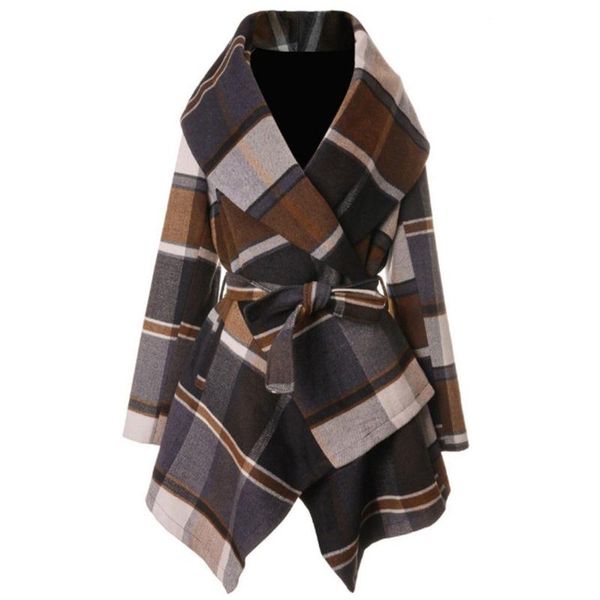 jaycosin women's loose woolen coat coat women's long-sleeved plaid print lace-up irregular hem long cardigan jacket, Black;brown
jaycosin women's loose woolen coat coat women's long-sleeved plaid print lace-up irregular hem long cardigan jacket, Black;brown