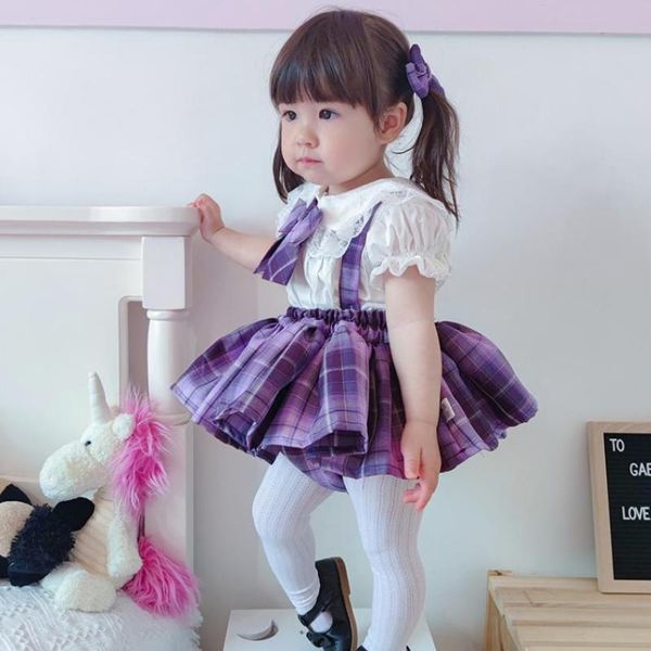 clothing sets summer spanish lolita short sleeve shirt+plaid sling dress birthday party easter eid dresses for girls a200, White
clothing sets summer spanish lolita short sleeve shirt+plaid sling dress birthday party easter eid dresses for girls a200, White