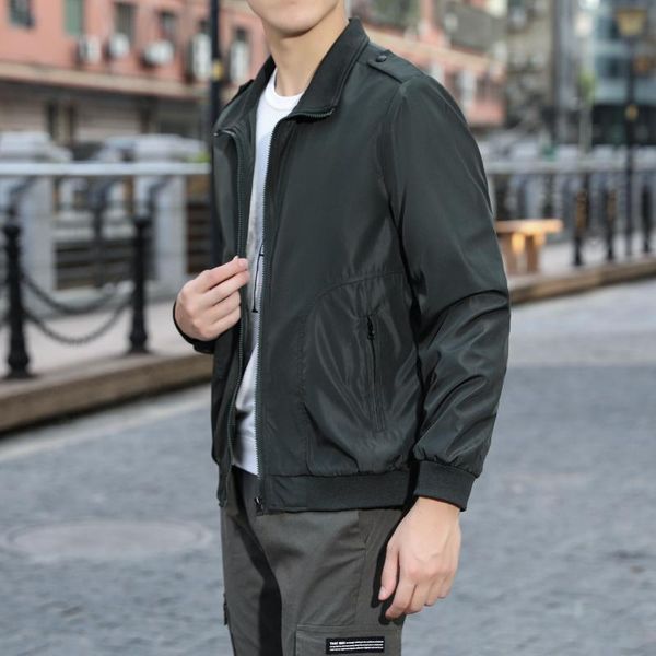 2021 men's autumn stand collar jacket youth casual workwear shoulder seal double thin jacket, Black;brown
2021 men's autumn stand collar jacket youth casual workwear shoulder seal double thin jacket, Black;brown