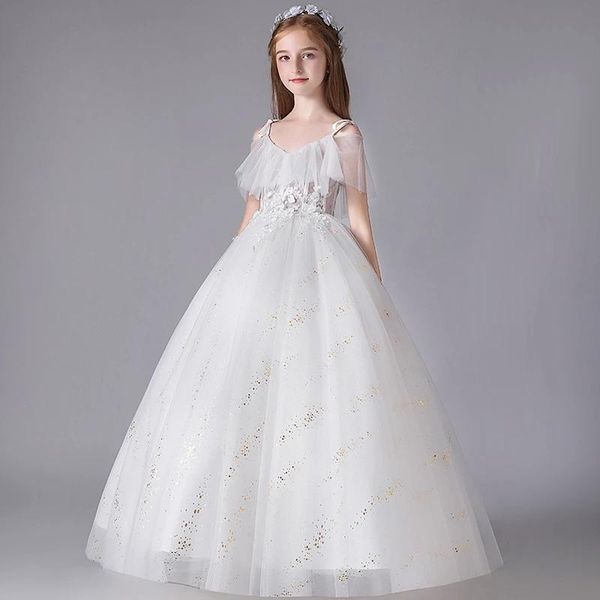 girl's dresses flower girl for weddings v neck short sleeves kids party communion gowns appliques sequined flowers princess dress, Red;yellow
girl's dresses flower girl for weddings v neck short sleeves kids party communion gowns appliques sequined flowers princess dress, Red;yellow