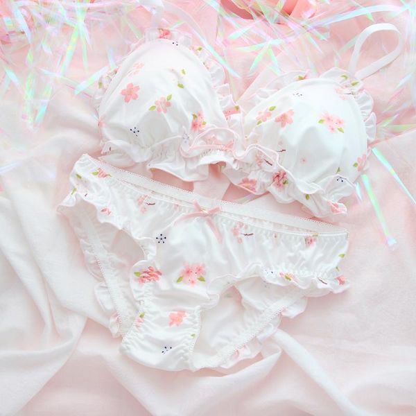 bras sets pink sakura cute japanese bra & panties set wiresoft underwear sleep intimates kawaii lolita color white, Red;black
bras sets pink sakura cute japanese bra & panties set wiresoft underwear sleep intimates kawaii lolita color white, Red;black