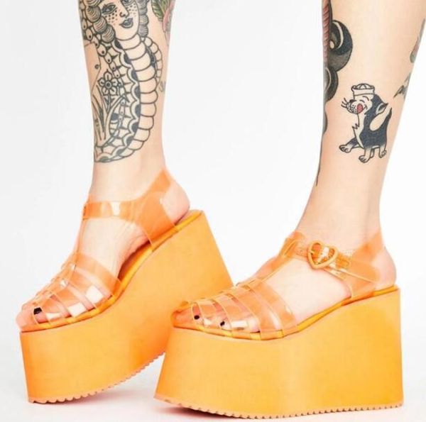 sandals girls orange pink red blue green purple candy color thick sole platform woman pvc cuts out buckle strap wedge, Black
sandals girls orange pink red blue green purple candy color thick sole platform woman pvc cuts out buckle strap wedge, Black
