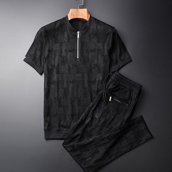 men's tracksuits summer mens sets (t-shirts+pants) plus size 4xl stand collar short sleeve man fashion slim fit with pants, Gray
men's tracksuits summer mens sets (t-shirts+pants) plus size 4xl stand collar short sleeve man fashion slim fit with pants, Gray