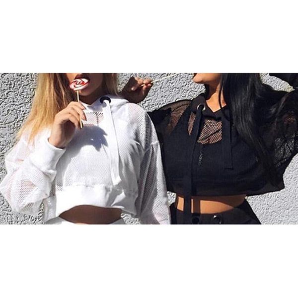 women's hoodies & sweatshirts 2021 long sleeve fishnet womens sheer mesh cover hooded cropped summer ladies hollow out pullovers se, Black
women's hoodies & sweatshirts 2021 long sleeve fishnet womens sheer mesh cover hooded cropped summer ladies hollow out pullovers se, Black