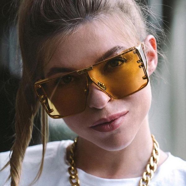 sunglasses vintage square women siamese oversized sun glasses for rimless ocean lens big shades, White;black
sunglasses vintage square women siamese oversized sun glasses for rimless ocean lens big shades, White;black