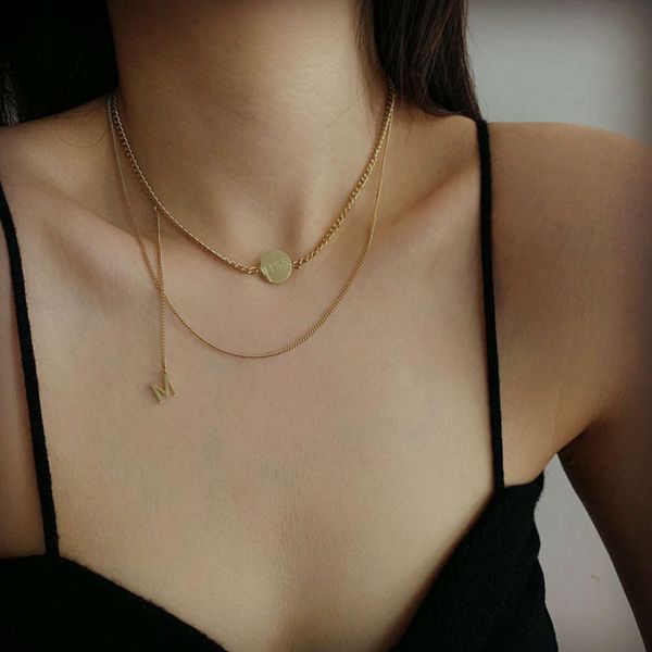hbp fashion weiya's same stainless steel necklace with double layer gold miss letter tassel collar chain, Silver
hbp fashion weiya's same stainless steel necklace with double layer gold miss letter tassel collar chain, Silver
