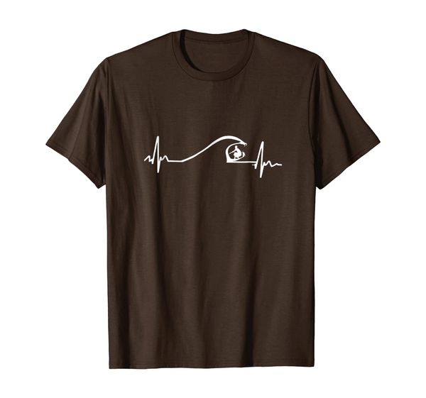 surfer surfing wave heartbeat t shirt gifts, White;black