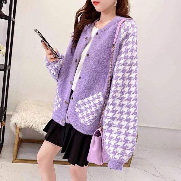 women's wool & blends short women knitted autumn outwear jacke with poacket female casual long sleeve plaid coat buton o-neck fashion o, Black
women's wool & blends short women knitted autumn outwear jacke with poacket female casual long sleeve plaid coat buton o-neck fashion o, Black